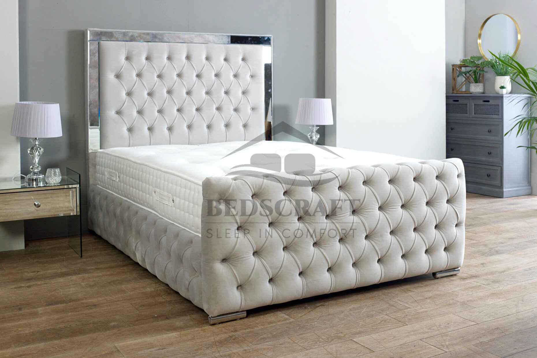 Mirror Bed and Mattress Set